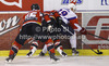 David Schuler (no.45) of Austria (L) and Robert Lukas (no.55) of Austria (M) trying to stop Jan Mursak (no.39) of Slovenia (R) during match of EIHC Ice hockey tournament between Slovenia and Austria. Match between Slovenia and Austria was held in Ljubljana Hala Tivoli arena, Slovenia, on Saturday, 10th of November 2012.
