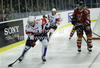 Jan Mursak (no.39) of Slovenia (L) and Matthias Trattnig (no.51) of Austria (R), with Gasper Kopitar (no.13) of Slovenia in background during match of EIHC Ice hockey tournament between Slovenia and Austria. Match between Slovenia and Austria was held in Ljubljana Hala Tivoli arena, Slovenia, on Saturday, 10th of November 2012.
