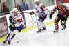 Anze Kopitar (no.11) of Slovenia (L), Gasper Kopitar (no.13) of Slovenia (M) and Stefan Ulmer (no.7) of Austria (R) during match of EIHC Ice hockey tournament between Slovenia and Austria. Match between Slovenia and Austria was held in Ljubljana Hala Tivoli arena, Slovenia, on Saturday, 10th of November 2012.
