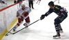 Ville Lajunen (no.47) of Jokerit Helsinki (L) and Patrick Bjorkstrand (no.62) of KHL Medvescak Zagreb (R) during match of Ice hockey KHL, Kontinental Hockey League, between KHL Medvescak Zagreb and Jokerit Helsinki. KHL ice hokey match between KHL Medvescak Zagreb, Croatia, and Jokerit Helsinki, Finland, was played in Dom Sportova Arena in Zagreb, Croatia, on Saturday, 22nd of November 2014.
