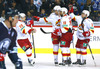 Johan Harju (no.90) of Jokerit Helsinki celebrates his goal for 1-0 lead with teammates during match of Ice hockey KHL, Kontinental Hockey League, between KHL Medvescak Zagreb and Jokerit Helsinki. KHL ice hokey match between KHL Medvescak Zagreb, Croatia, and Jokerit Helsinki, Finland, was played in Dom Sportova Arena in Zagreb, Croatia, on Saturday, 22nd of November 2014.
