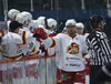 Jokerit player celebrating their gol during match of Ice hockey KHL, Kontinental Hockey League, between KHL Medvescak Zagreb and Jokerit Helsinki. KHL ice hokey match between KHL Medvescak Zagreb, Croatia, and Jokerit Helsinki, Finland, was played in Dom Sportova Arena in Zagreb, Croatia, on Saturday, 22nd of November 2014.
