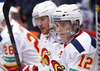 Steve Moses (no.12) of Jokerit Helsinki on bench during match of fore last round of Ice hockey KHL, Kontinental Hockey League, between KHL Medvescak Zagreb and Jokerit Helsinki. KHL ice hokey match between KHL Medvescak Zagreb, Croatia, and Jokerit Helsinki, Finland, was played in Dom Sportova Arena in Zagreb, Croatia, on Sunday, 22nd of February 2015.
