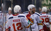 Linus Omark (no.67) of Jokerit Helsinki (M) and Steve Moses (no.12) of Jokerit Helsinki (L) on bench during match of fore last round of Ice hockey KHL, Kontinental Hockey League, between KHL Medvescak Zagreb and Jokerit Helsinki. KHL ice hokey match between KHL Medvescak Zagreb, Croatia, and Jokerit Helsinki, Finland, was played in Dom Sportova Arena in Zagreb, Croatia, on Sunday, 22nd of February 2015.
