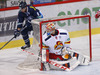 Goalie Henrik Karlsson (no.1) of Jokerit Helsinki during match of fore last round of Ice hockey KHL, Kontinental Hockey League, between KHL Medvescak Zagreb and Jokerit Helsinki. KHL ice hokey match between KHL Medvescak Zagreb, Croatia, and Jokerit Helsinki, Finland, was played in Dom Sportova Arena in Zagreb, Croatia, on Sunday, 22nd of February 2015.
