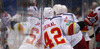 Petr Koukal (no.42) of Jokerit Helsinki on bench during match of fore last round of Ice hockey KHL, Kontinental Hockey League, between KHL Medvescak Zagreb and Jokerit Helsinki. KHL ice hokey match between KHL Medvescak Zagreb, Croatia, and Jokerit Helsinki, Finland, was played in Dom Sportova Arena in Zagreb, Croatia, on Sunday, 22nd of February 2015.
