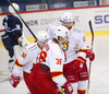 Players of Jokerit celebrate goal of Niko Kapanen (no.39) of Jokerit for 1-1 during match of regular season Ice hockey KHL, Kontinental Hockey League, between KHL Medvescak Zagreb and Jokerit Helsinki. KHL ice hokey match between KHL Medvescak Zagreb, Croatia, and Jokerit Helsinki, Finland, was played in Dom Sportova Arena in Zagreb, Croatia, on Monday, 4th of January 2016.

