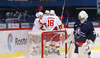 Players of Jokerit celebrate goal for their 1-2 lead during match of regular season Ice hockey KHL, Kontinental Hockey League, between KHL Medvescak Zagreb and Jokerit Helsinki. KHL ice hokey match between KHL Medvescak Zagreb, Croatia, and Jokerit Helsinki, Finland, was played in Dom Sportova Arena in Zagreb, Croatia, on Monday, 4th of January 2016.
