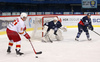 Brandon Kozun (no.51) of Jokerit trying to pass puck in power play during match of regular season Ice hockey KHL, Kontinental Hockey League, between KHL Medvescak Zagreb and Jokerit Helsinki. KHL ice hokey match between KHL Medvescak Zagreb, Croatia, and Jokerit Helsinki, Finland, was played in Dom Sportova Arena in Zagreb, Croatia, on Monday, 4th of January 2016.
