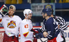 Ville Lajunen (no.47) of Jokerit (L) and Patrick Bjorkstrand (no.62) of KHL Medvescak (R) fighting during match of regular season Ice hockey KHL, Kontinental Hockey League, between KHL Medvescak Zagreb and Jokerit Helsinki. KHL ice hokey match between KHL Medvescak Zagreb, Croatia, and Jokerit Helsinki, Finland, was played in Dom Sportova Arena in Zagreb, Croatia, on Monday, 4th of January 2016.
