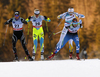Heidi Widmer of Switzerland (L), Anamarija Lampic of Slovenia, Stina Nilsson of Sweden and Mona-Liisa Nousiainen of Finland skiing during qualification for women sprint race of Viessmann FIS Cross country skiing World cup in Planica, Slovenia. Women sprint race of Viessmann FIS Cross country skiing World cup was held on Saturday, 16th of January 2016 in Planica, Slovenia.

