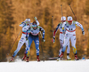 Stina Nilsson of Sweden (L), Mona-Liisa Nousiainen of Finland and Hanna Falk of Sweden skiing during qualification for women sprint race of Viessmann FIS Cross country skiing World cup in Planica, Slovenia. Women sprint race of Viessmann FIS Cross country skiing World cup was held on Saturday, 16th of January 2016 in Planica, Slovenia.
