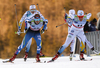 Mona-Liisa Nousiainen of Finland (L) and Hanna Falk of Sweden skiing during finals of the women sprint race of Viessmann FIS Cross country skiing World cup in Planica, Slovenia. Women sprint race of Viessmann FIS Cross country skiing World cup was held on Saturday, 16th of January 2016 in Planica, Slovenia.
