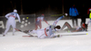 Linn Soemskar of Sweden falling during qualification for women sprint race of Viessmann FIS Cross country skiing World cup in Planica, Slovenia. Women sprint race of Viessmann FIS Cross country skiing World cup was held on Saturday, 16th of January 2016 in Planica, Slovenia.
