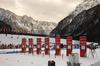 Start area during the Viessmann FIS Cross country skiing World cup in Planica, Slovenia. Viessmann FIS Cross country skiing World cup was held on Saturday, 16th of January 2016 in Planica, Slovenia.
