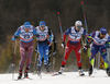 Alexander Panzhinskiy of Russia (L), Karri Hakala of Finland, Sondre Turvoll Fossli of Norwayand Baptiste Gros of France during qualification for men sprint race of Viessmann FIS Cross country skiing World cup in Planica, Slovenia. Men sprint race of Viessmann FIS Cross country skiing World cup was held on Saturday, 16th of January 2016 in Planica, Slovenia.
