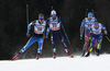 Joni Maki of Finland (L), Simone Urbani of Italy, Anton Gafarov of Russia, Renaud Jay of Finland and Gleb Retivykh of Russia skiing during qualification for men sprint race of Viessmann FIS Cross country skiing World cup in Planica, Slovenia. Men sprint race of Viessmann FIS Cross country skiing World cup was held on Saturday, 16th of January 2016 in Planica, Slovenia.
