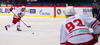 Chay Genoway (no.55) of Jokerit Helsinki passing for assist with goal of Peter Regin (no.93) of Jokerit Helsinki (R) during ice hockey match of KHL, Kontinental Hockey League, between KHL Medvescak Zagreb and Jokerit Helsinki. KHL ice hokey match between KHL Medvescak Zagreb, Croatia, and Jokerit Helsinki, Finland, was played in Dom Sportova Arena in Zagreb, Croatia, on Thursday, 17th of November 2016.
