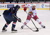 Topi Jaakola (no.6) of Jokerit Helsinki (R) and Jakub Krejcik (no.36) of KHL Medvescak (L) during ice hockey match of KHL, Kontinental Hockey League, between KHL Medvescak Zagreb and Jokerit Helsinki. KHL ice hokey match between KHL Medvescak Zagreb, Croatia, and Jokerit Helsinki, Finland, was played in Dom Sportova Arena in Zagreb, Croatia, on Thursday, 17th of November 2016.

