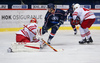 Goalie Riku Helenius (no.31) of Jokerit Helsinki (L) and Bobby Butler (no.23) of KHL Medvescak (R) during ice hockey match of KHL, Kontinental Hockey League, between KHL Medvescak Zagreb and Jokerit Helsinki. KHL ice hokey match between KHL Medvescak Zagreb, Croatia, and Jokerit Helsinki, Finland, was played in Dom Sportova Arena in Zagreb, Croatia, on Thursday, 17th of November 2016.
