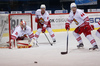 Goalie Riku Helenius (no.31) of Jokerit Helsinki (L), Rasmus Rissanen (no.2) of Jokerit Helsinki (M) and Jesper B. Jensen (no.44) of Jokerit Helsinki (R)  during ice hockey match of KHL, Kontinental Hockey League, between KHL Medvescak Zagreb and Jokerit Helsinki. KHL ice hokey match between KHL Medvescak Zagreb, Croatia, and Jokerit Helsinki, Finland, was played in Dom Sportova Arena in Zagreb, Croatia, on Thursday, 17th of November 2016.

