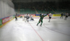 Luka Kalan (no.93) of Olimpija Ljubljana celebrates his goal for 2-4 during Champions Hockey League match between Olimpija Ljubljana, Ljubljana, Slovenia and TPS Turku, Turku, Finland. Champions Hockey League match between Olimpija Ljubljana and TPS Turku was played in Tivoli arena in Ljubljana, Slovenia, on Thursday, 8th of September 2022.