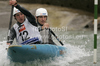 Thomas Fougere and Mathieu Fougere of France during International ICF slalom Tacen 2010 white water kayaking race. International ICF slalom Tacen 2010 white water kayak race was held on Saturday, 15th of May 2010 in Tacen, Slovenia.
