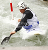 Benjamin Savsek of Slovenia during International ICF slalom Tacen 2010 white water kayaking race. International ICF slalom Tacen 2010 white water kayak race was held on Saturday, 15th of May 2010 in Tacen, Slovenia.
