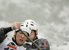 Jure Janezic and Anze Janezic of Slovenia during International ICF slalom Tacen 2010 white water kayaking race. International ICF slalom Tacen 2010 white water kayak race was held on Saturday, 15th of May 2010 in Tacen, Slovenia.
