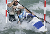 Third placed David Florence and Richard Hounsow of Great Britain during final run of men C-2 race of ICF Canoe Slalom World Championships 2010, which was held in Tacen, Slovenia, on Saturday, 11th of September 2010.
