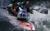 Tomas Koplik and Jakub Vrzan of Czech during final run of men C-2 race of ICF Canoe Slalom World Championships 2010, which was held in Tacen, Slovenia, on Saturday, 11th of September 2010.
