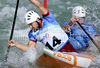 Mikhail Kuznetsov and Dmitry Larionov of Russia during final run of men C-2 race of ICF Canoe Slalom World Championships 2010, which was held in Tacen, Slovenia, on Saturday, 11th of September 2010.
