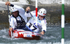 Gauthier Klauss and Matthieu Peche of France during final run of men C-2 race of ICF Canoe Slalom World Championships 2010, which was held in Tacen, Slovenia, on Saturday, 11th of September 2010.
