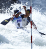 Winners Pavol Hochschorner and Peter Hochschorner of Slovakia during final run of men C-2 race of ICF Canoe Slalom World Championships 2010, which was held in Tacen, Slovenia, on Saturday, 11th of September 2010.
