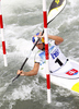 Second placed Jana Dukatova of Slovakia during final run of women K1 race of ICF Canoe Slalom World Championships 2010, which was held in Tacen, Slovenia, on Saturday, 11th of September 2010.
