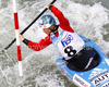 Third placed Violetta Obinger-Peters of Austria during final run of women K1 race of ICF Canoe Slalom World Championships 2010, which was held in Tacen, Slovenia, on Saturday, 11th of September 2010.
