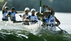 Team of Australia during final run of men team C-2 race of ICF Canoe Slalom World Championships 2010, which was held in Tacen, Slovenia, on Saturday, 11th of September 2010.
