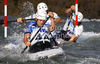 Team of Great Britain during final run of men team C-2 race of ICF Canoe Slalom World Championships 2010, which was held in Tacen, Slovenia, on Saturday, 11th of September 2010.
