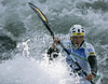 Team of Slovakia during final run of women team K1 race of ICF Canoe Slalom World Championships 2010, which was held in Tacen, Slovenia, on Saturday, 11th of September 2010.
