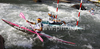 Second placed team of Germany during final run of women team K1 race of ICF Canoe Slalom World Championships 2010, which was held in Tacen, Slovenia, on Saturday, 11th of September 2010.

