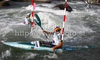 Second placed team of Germany during final run of women team K1 race of ICF Canoe Slalom World Championships 2010, which was held in Tacen, Slovenia, on Saturday, 11th of September 2010.
