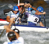 Second placed team of Czech during final run of men team C-2 race of ICF Canoe Slalom World Championships 2010, which was held in Tacen, Slovenia, on Saturday, 11th of September 2010.
