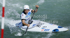 Caroline Loir of France during final run of women C-1 race of ICF Canoe Slalom World Championships 2010, which was held in Tacen, Slovenia, on Sunday, 12th of September 2010.
