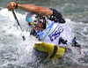Nicolas Peschier of France during final run of men C-1 race of ICF Canoe Slalom World Championships 2010, which was held in Tacen, Slovenia, on Sunday, 12th of September 2010.
