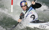 Second placed Vavrinec Hradilek of Czech during final run of men K-1 race of ICF Canoe Slalom World Championships 2010, which was held in Tacen, Slovenia, on Sunday, 12th of September 2010.
