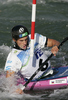 Third placed Jure Meglic of Slovenia during final run of men K-1 race of ICF Canoe Slalom World Championships 2010, which was held in Tacen, Slovenia, on Sunday, 12th of September 2010.
