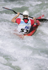 Atanas Nikolovski of Macedonia during final run of men K-1 race of ICF Canoe Slalom World Championships 2010, which was held in Tacen, Slovenia, on Sunday, 12th of September 2010.

