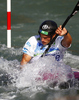 Third placed Jure Meglic of Slovenia during final run of men K-1 race of ICF Canoe Slalom World Championships 2010, which was held in Tacen, Slovenia, on Sunday, 12th of September 2010.
