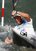 Boris Neveu of France during final run of men K-1 race of ICF Canoe Slalom World Championships 2010, which was held in Tacen, Slovenia, on Sunday, 12th of September 2010.
