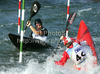 Team of Poland with Grzegorz Polaczyk, Mateusz Polaczyk and Dariusz Popiela during final run of men K-1 team race of ICF Canoe Slalom World Championships 2010, which was held in Tacen, Slovenia, on Sunday, 12th of September 2010.

